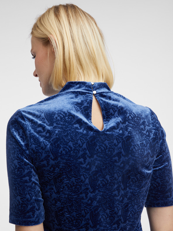 Orsay Dunkelblaues gemustertes Damen-Samt-Top ORSAY