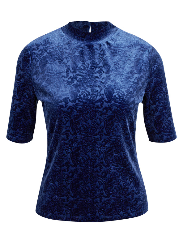 Orsay Dunkelblaues gemustertes Damen-Samt-Top ORSAY