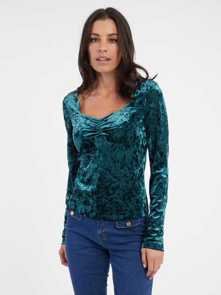 Orsay Petrolfarbenes Damen-Samt-Top ORSAY