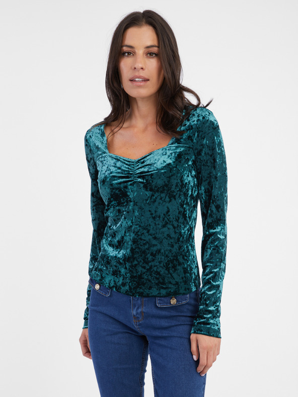 Orsay Petrolfarbenes Damen-Samt-Top ORSAY