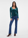 Orsay Petrolfarbenes Damen-Samt-Top ORSAY