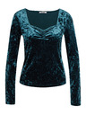 Orsay Petrolfarbenes Damen-Samt-Top ORSAY