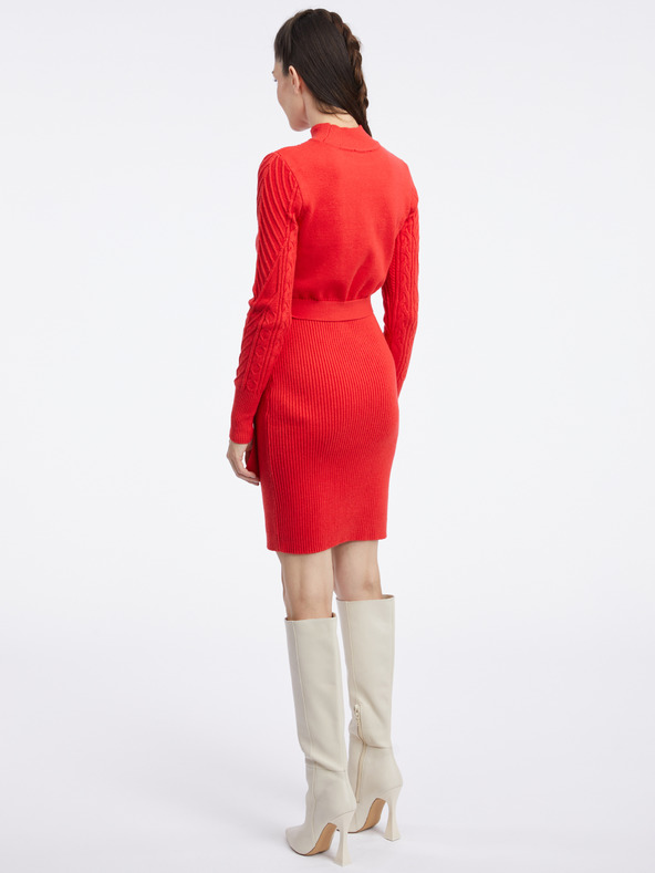 Orsay Rotes Damen-Pullover-Kleid ORSAY