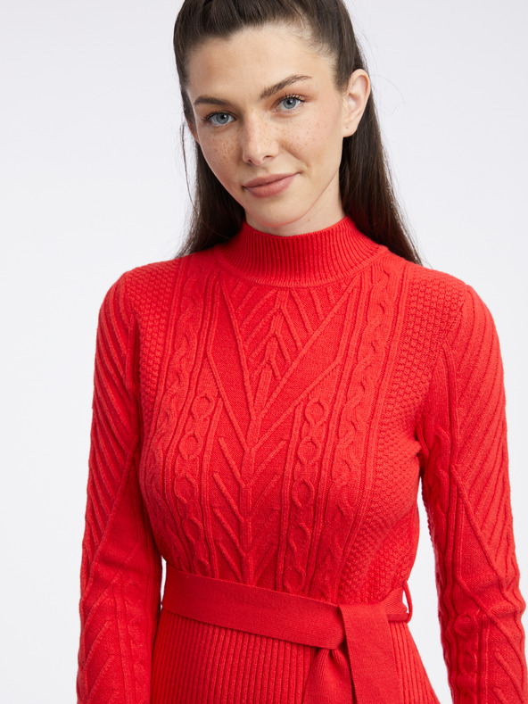 Orsay Rotes Damen-Pullover-Kleid ORSAY
