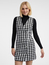 Orsay Weiß-schwarz kariertes Damenkleid ORSAY