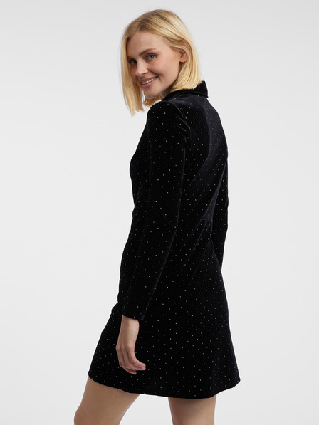 Orsay Schwarzes gemustertes Samtkleid für Damen ORSAY