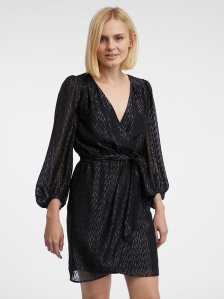 Orsay Schwarzes gemustertes Damenkleid ORSAY