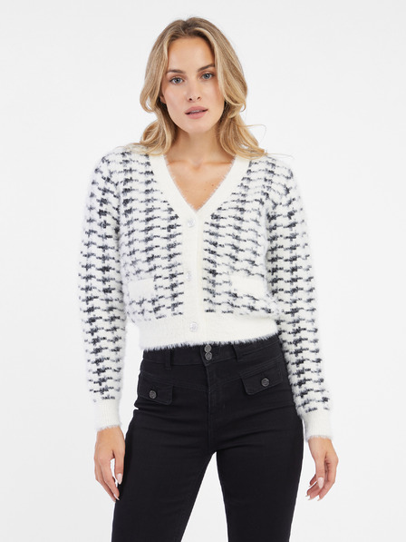 Orsay Schwarz-weiß gemusterte Damen-Strickjacke ORSAY