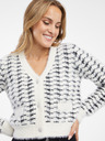 Orsay Schwarz-weiß gemusterte Damen-Strickjacke ORSAY
