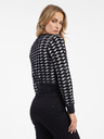 Orsay Weiß-schwarz gemusterte Damen-Strickjacke ORSAY