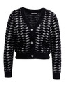 Orsay Weiß-schwarz gemusterte Damen-Strickjacke ORSAY