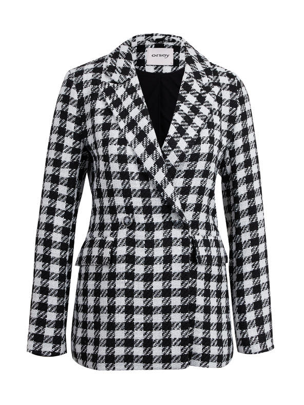 Orsay Weiß-schwarz karierte Damenjacke ORSAY