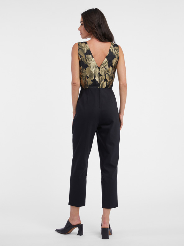 Orsay Gold-schwarzer Damen-Blumen-Jumpsuit ORSAY