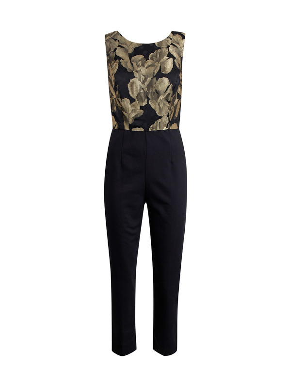 Orsay Gold-schwarzer Damen-Blumen-Jumpsuit ORSAY