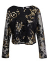 Orsay Schwarze gemusterte Damenbluse mit Pailletten ORSAY