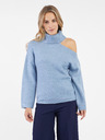 Orsay Hellblauer Damen-Rollkragenpullover mit Ausschnitt ORSAY