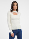 Orsay Cremefarbener leichter Damenpullover mit Spitze ORSAY