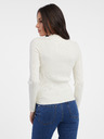 Orsay Cremefarbener leichter Damenpullover mit Spitze ORSAY