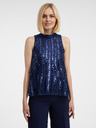 Orsay Dunkelblaue Damenbluse mit Pailletten ORSAY