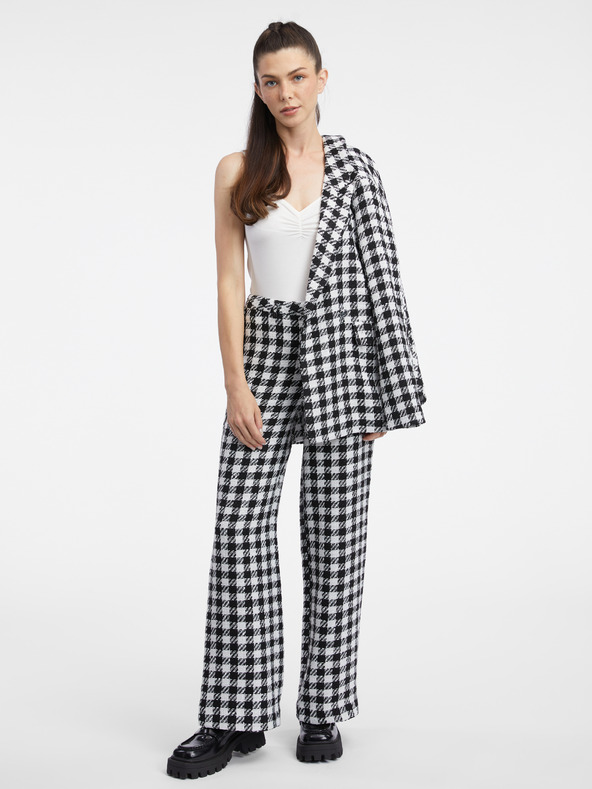 Orsay Weiß-schwarz gemusterte Damenhose ORSAY