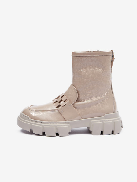 Högl Cremefarbene Damenstiefelette aus Lackleder Högl Will