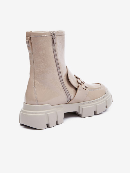 Högl Cremefarbene Damenstiefelette aus Lackleder Högl Will