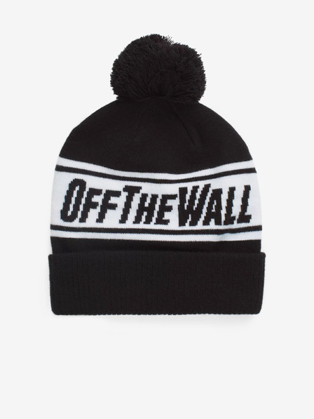 Vans Weiß und schwarz gemusterte Herren-Wintermütze mit Bommel VANS