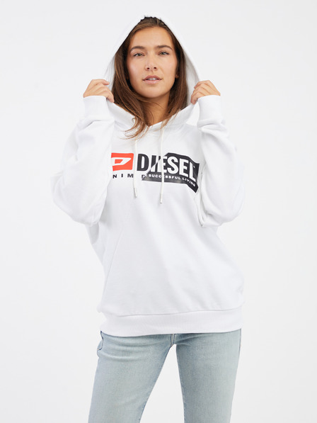 Diesel Weißer Damen-Kapuzenpullover Diesel