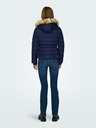 ONLY Dunkelblaue Damen-Steppjacke mit Kunstpelz ONLY New Camilla