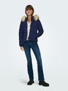 ONLY Dunkelblaue Damen-Steppjacke mit Kunstpelz ONLY New Camilla
