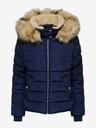 ONLY Dunkelblaue Damen-Steppjacke mit Kunstpelz ONLY New Camilla