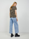 Orsay Beige-schwarzes T-Shirt mit Tiermuster ORSAY
