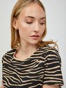 Orsay Beige-schwarzes T-Shirt mit Tiermuster ORSAY