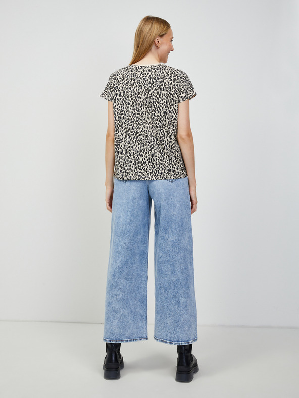 Orsay Beigefarbenes T-Shirt mit Tiermuster ORSAY