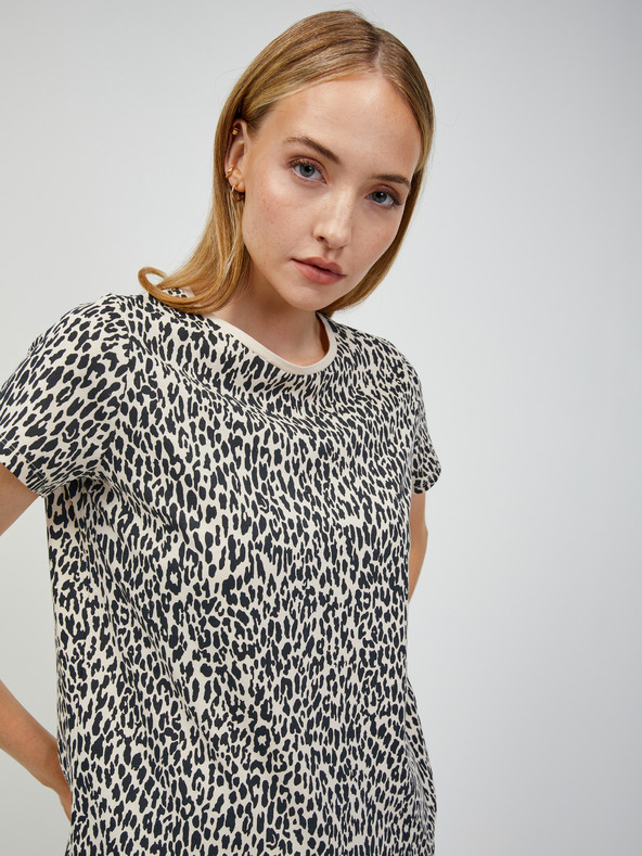 Orsay Beigefarbenes T-Shirt mit Tiermuster ORSAY