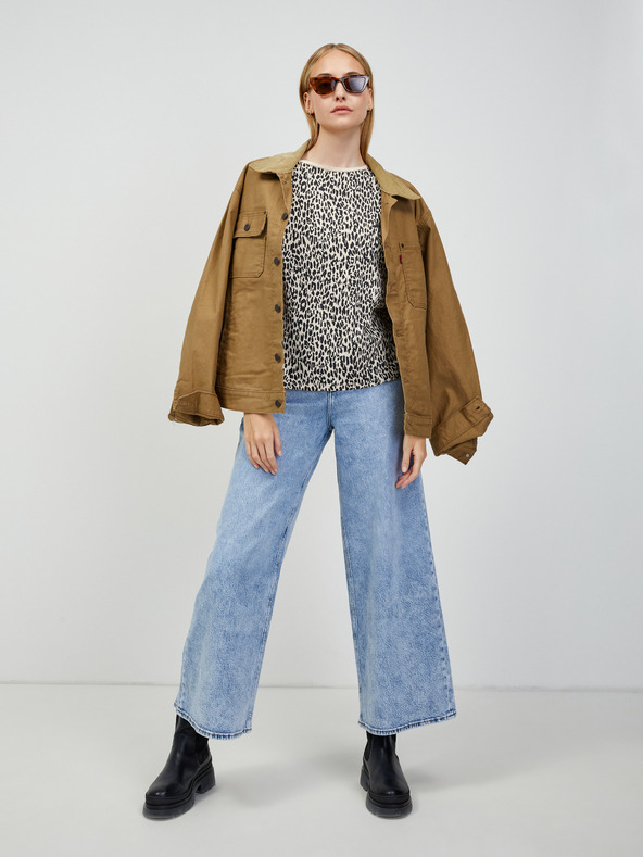 Orsay Beigefarbenes T-Shirt mit Tiermuster ORSAY