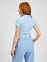 Orsay Hellblaues Damen-Ripp-Poloshirt ORSAY
