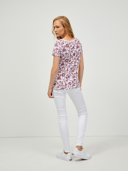 Orsay Wein-weiß gemustertes T-Shirt ORSAY