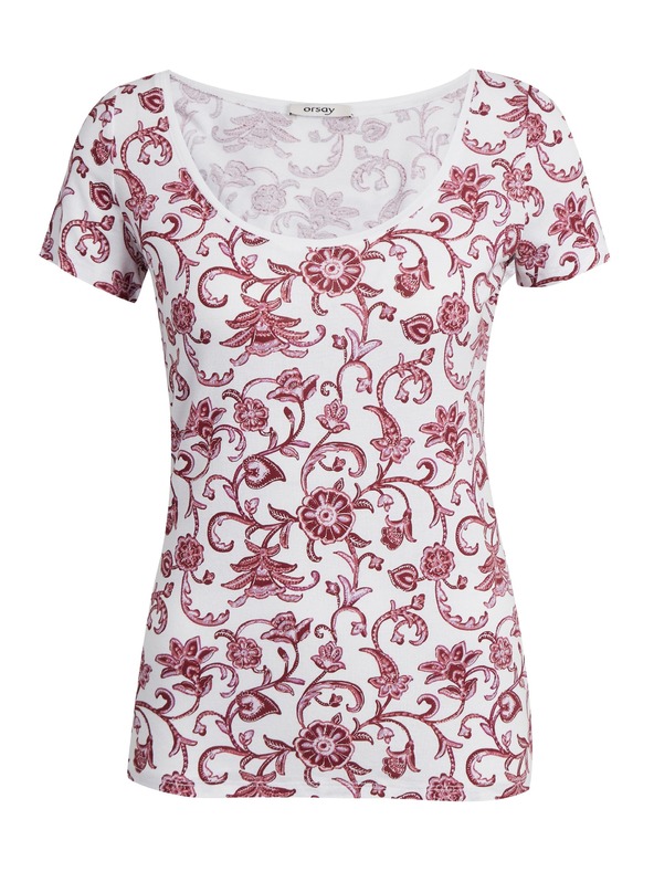 Orsay Wein-weiß gemustertes T-Shirt ORSAY