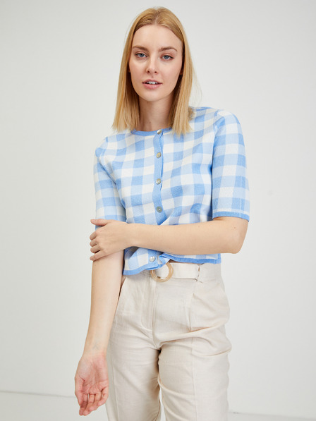 Orsay Hellblau karierte Damen Cardigan ORSAY