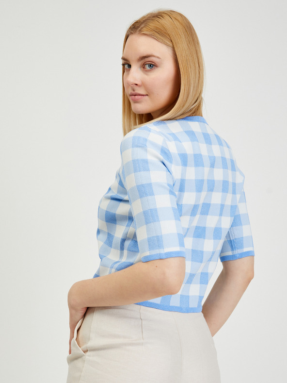 Orsay Hellblau karierte Damen Cardigan ORSAY