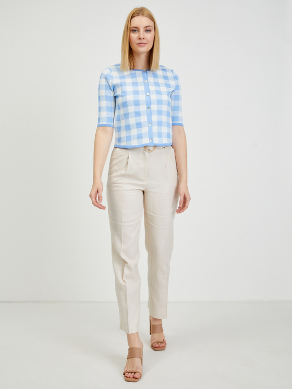 Orsay Hellblau karierte Damen Cardigan ORSAY