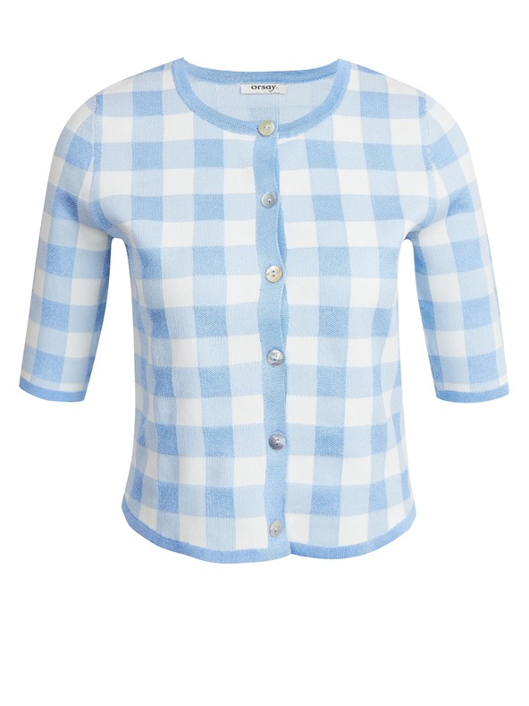 Orsay Hellblau karierte Damen Cardigan ORSAY