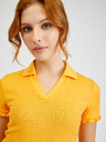 Orsay Gelbes geripptes Damen-Poloshirt ORSAY
