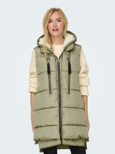 ONLY Khaki Damen-Steppweste ONLY New Nora