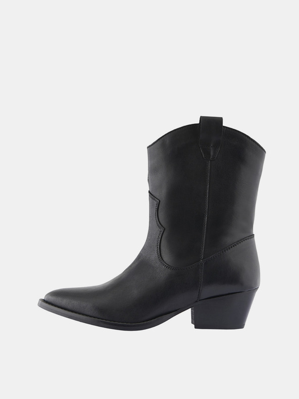 Pieces Schwarze Damen Lederstiefeletten Pieces Sarada