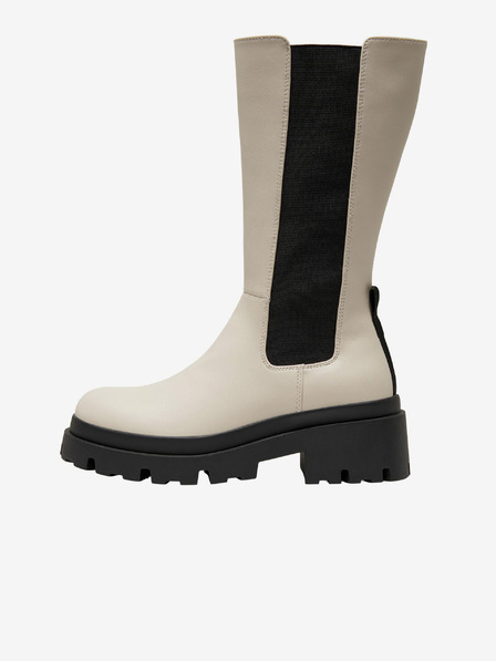 ONLY Cremefarbene niedrige Damenstiefel ONLY Doja