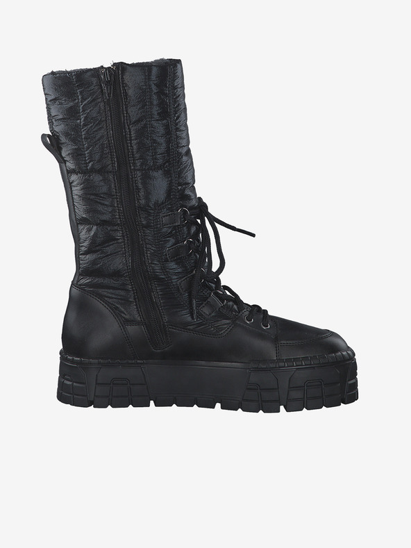 Tamaris Schwarze Damenstiefel aus Kunstpelz Tamaris