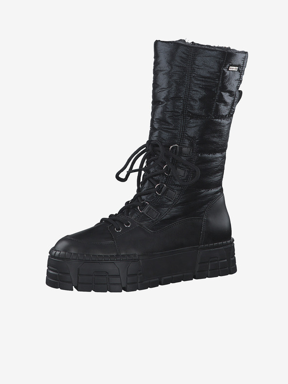 Tamaris Schwarze Damenstiefel aus Kunstpelz Tamaris