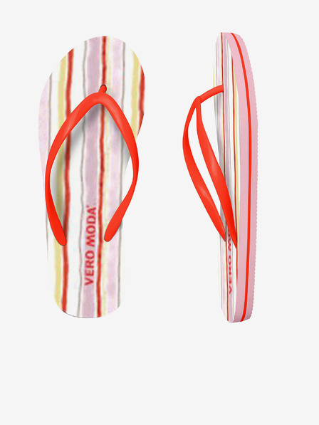 Vero Moda Rosa und rot gestreifte Flip Flops VERO MODA Selma